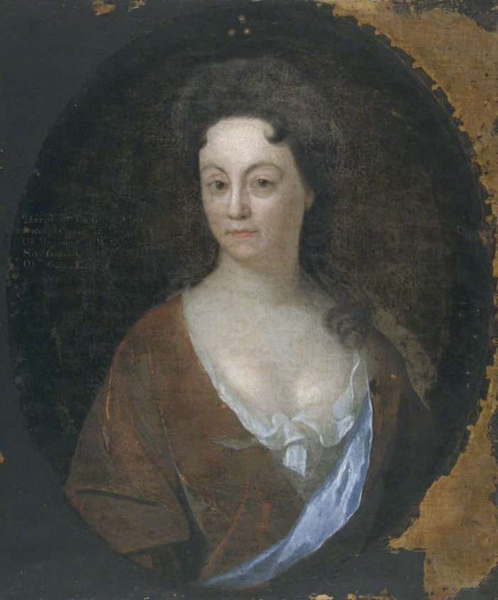 Lady Margaret Owen (1663– c.1727), vintage artwork by British School 17th Century - Unknown, 12x8