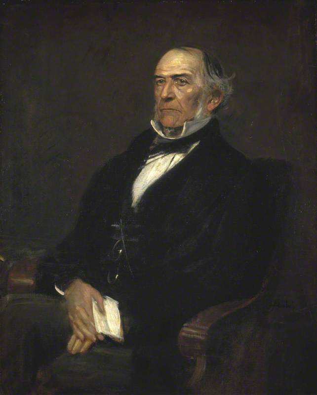 William Ewart Gladstone (1809–1898), Liberal Statesman and Author, vintage artwork by Franz von Lenbach, 12x8" (A4) Poster