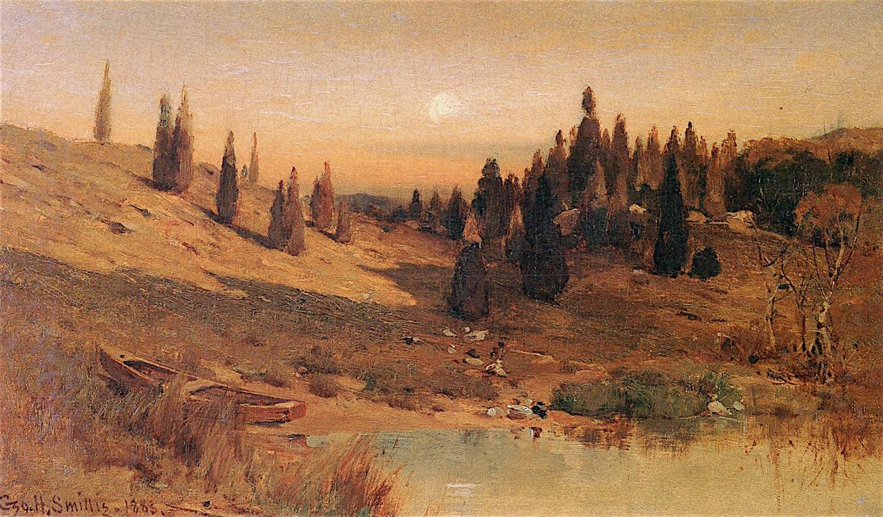 Evening among the Cedars, vintage artwork by George Henry Smillie, 12x8" (A4) Poster
