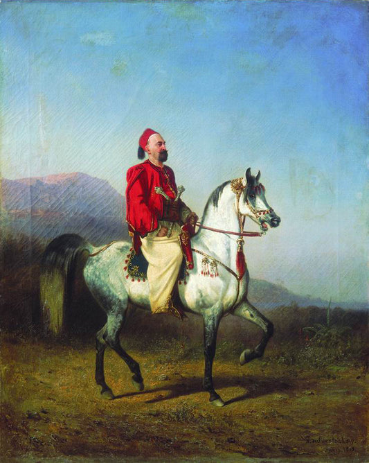 The Rider in a Turkish Costume, vintage artwork by Nikolai Sverchkov, A3 (16x12") Poster Print
