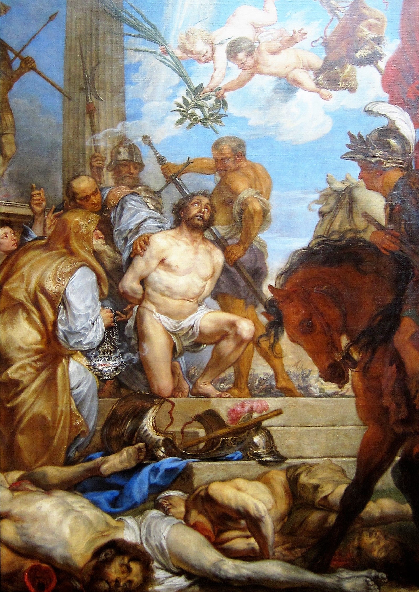 Martyrdom of Saint Maurice and His Companions, vintage artwork by Jan Boeckhorst, 12x8" (A4) Poster
