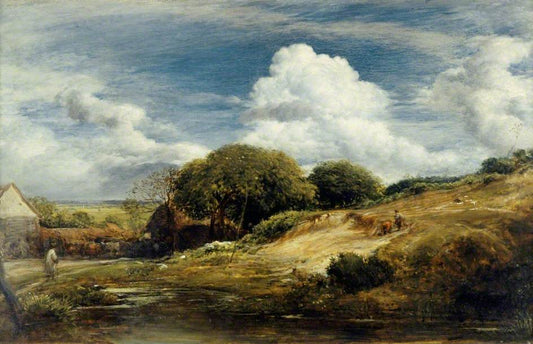 Collins's Farm, North End, Hampstead, London, vintage artwork by John Linnell, A3 (16x12") Poster Print