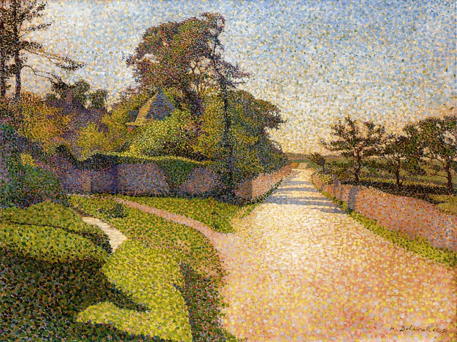 La route pres du manoir, vintage artwork by Henri DeLavallee, 12x8" (A4) Poster