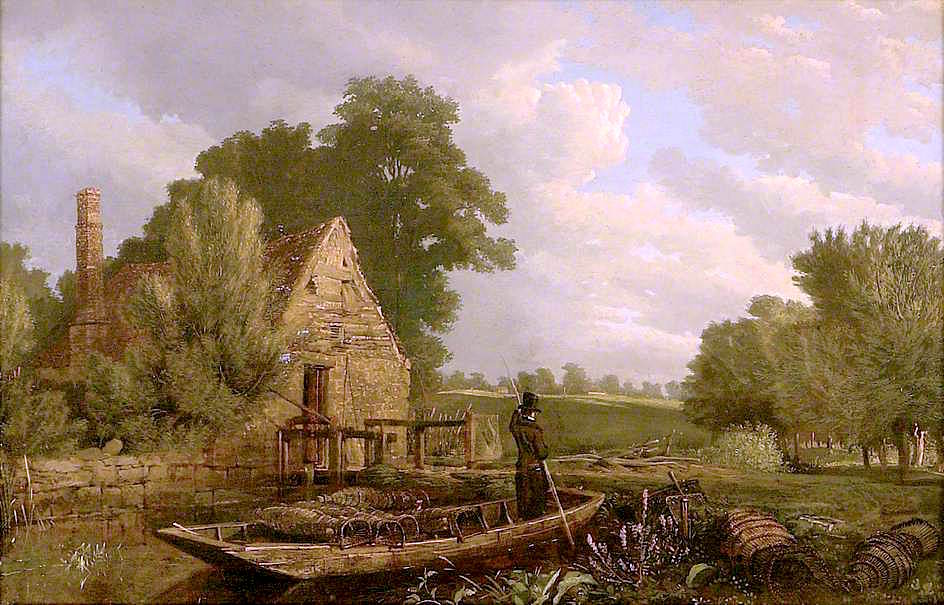King's Mill on the Cherwell, vintage artwork by William Turner of Oxford, 12x8" (A4) Poster