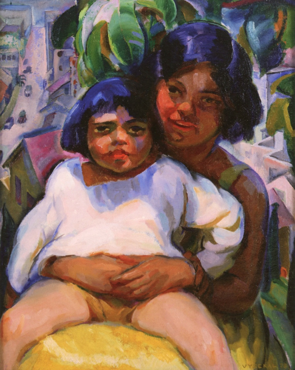 Mexican Children, vintage artwork by Edouard Vysekal, 12x8" (A4) Poster