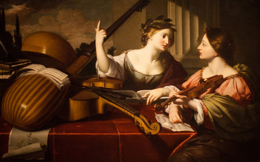 Divine Inspiration of Music, vintage artwork by Nicolas Regnier, 12x8" (A4) Poster