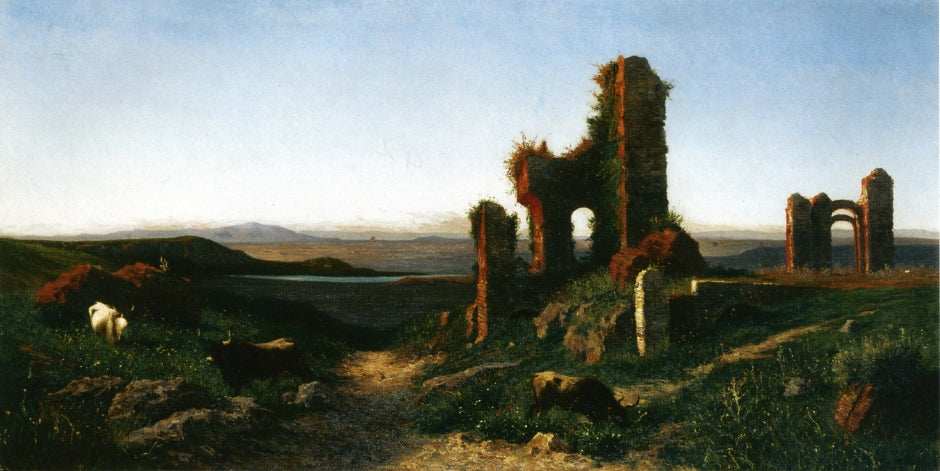 Roman Ruin, vintage artwork by Achille Vertunni, 12x8" (A4) Poster