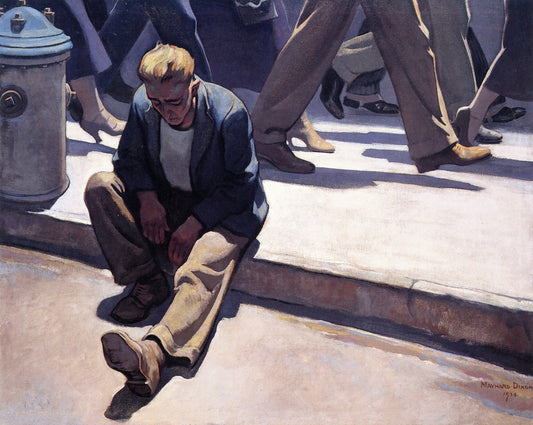 Forgotten Man, vintage artwork by Maynard Dixon, 12x8" (A4) Poster