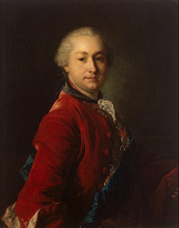 Portrait of Ivan Shuvalov, vintage artwork by Louis Tocque, 12x8" (A4) Poster