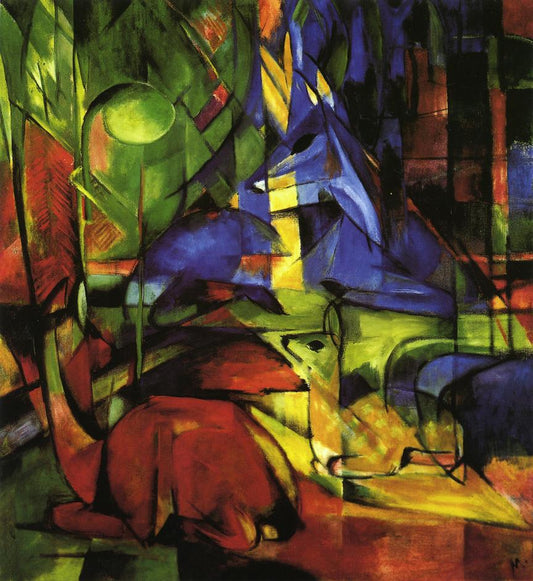 Deer in the Forest II by Franz Marc,16x12(A3) Poster