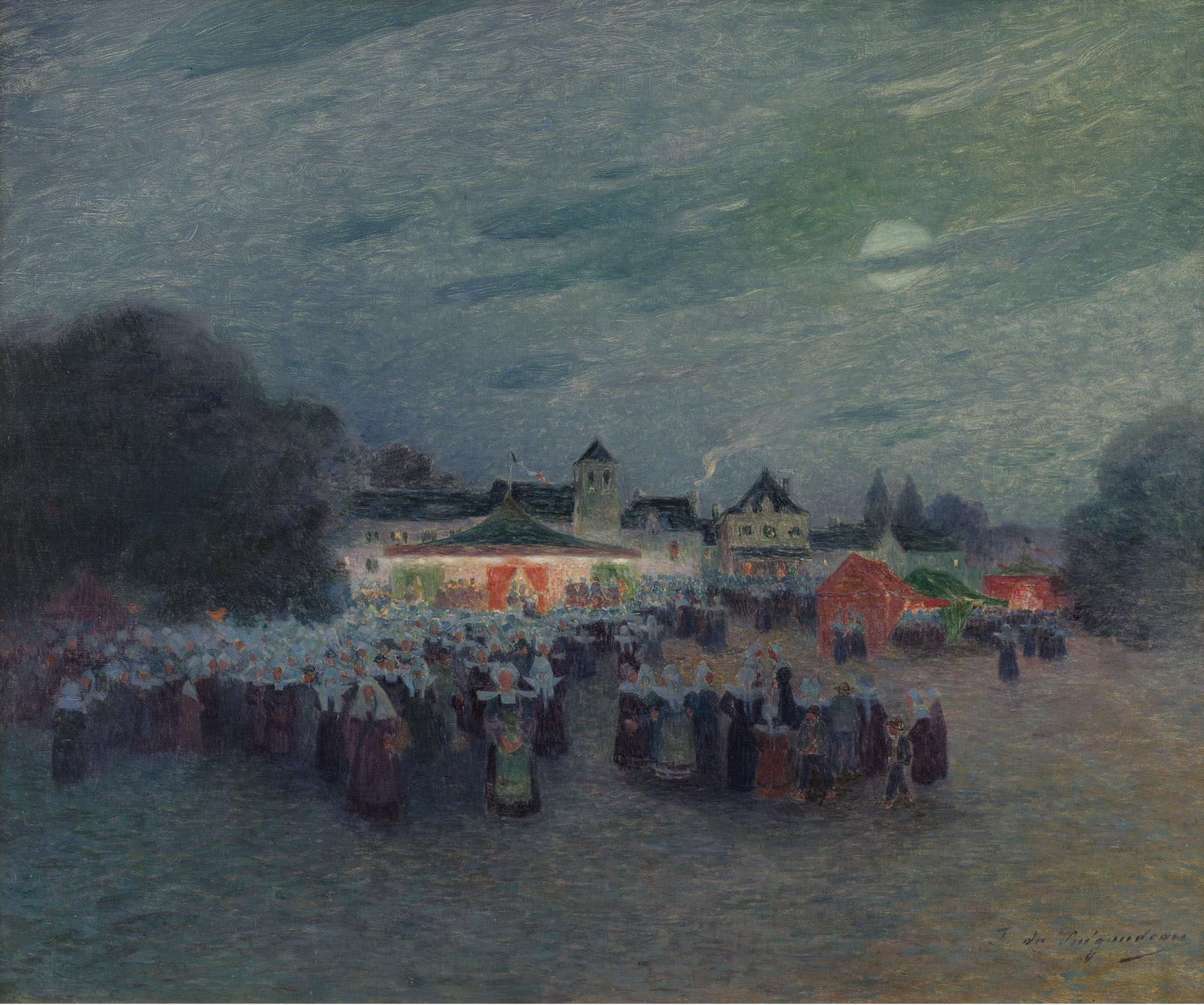 Manege under the Moon by Ferdinand du Puigaudeau,A3(16x12")Poster