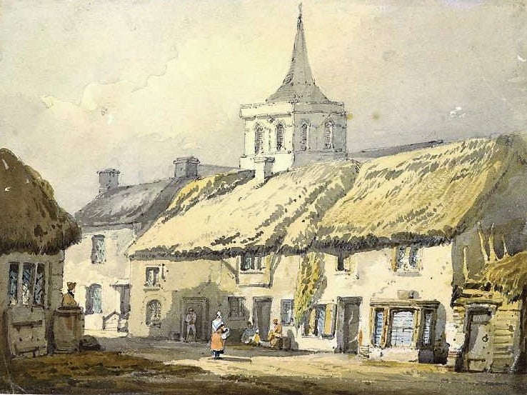 Broadwater, near Worthing, vintage artwork by Samuel Prout, 12x8" (A4) Poster