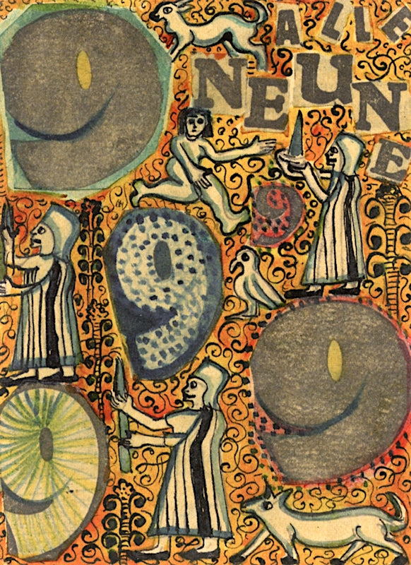 Ninth Double-Breasted Card, vintage artwork by Anita Ree, 12x8" (A4) Poster