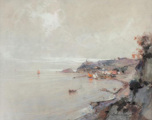 The Coast of Naples, vintage artwork by Giuseppe Casciaro, 12x8" (A4) Poster