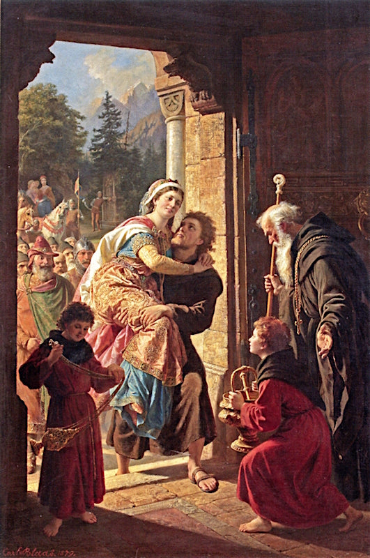 The Monk's Ruse, vintage artwork by Carl von Blaas, A3 (16x12") Poster Print