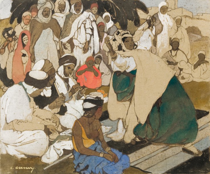 Algerian Dancer (Ouled-Nail), vintage artwork by Leon Cauvy, 12x8" (A4) Poster
