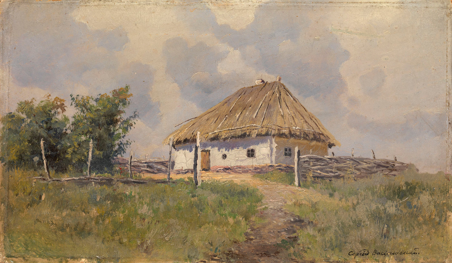 Ukrainian Hut on a Hill by Sergei Ivanovich Vasilkovsky,A3(16x12")Poster