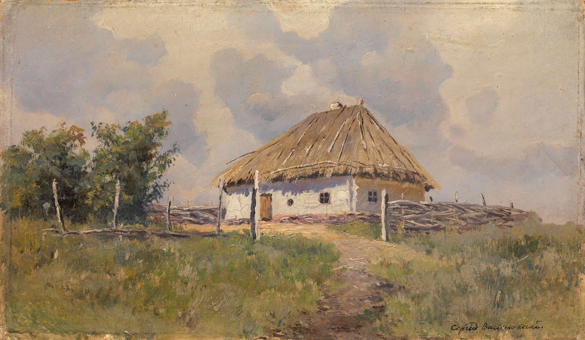 Ukrainian Hut on a Hill by Sergei Ivanovich Vasilkovsky,A3(16x12")Poster