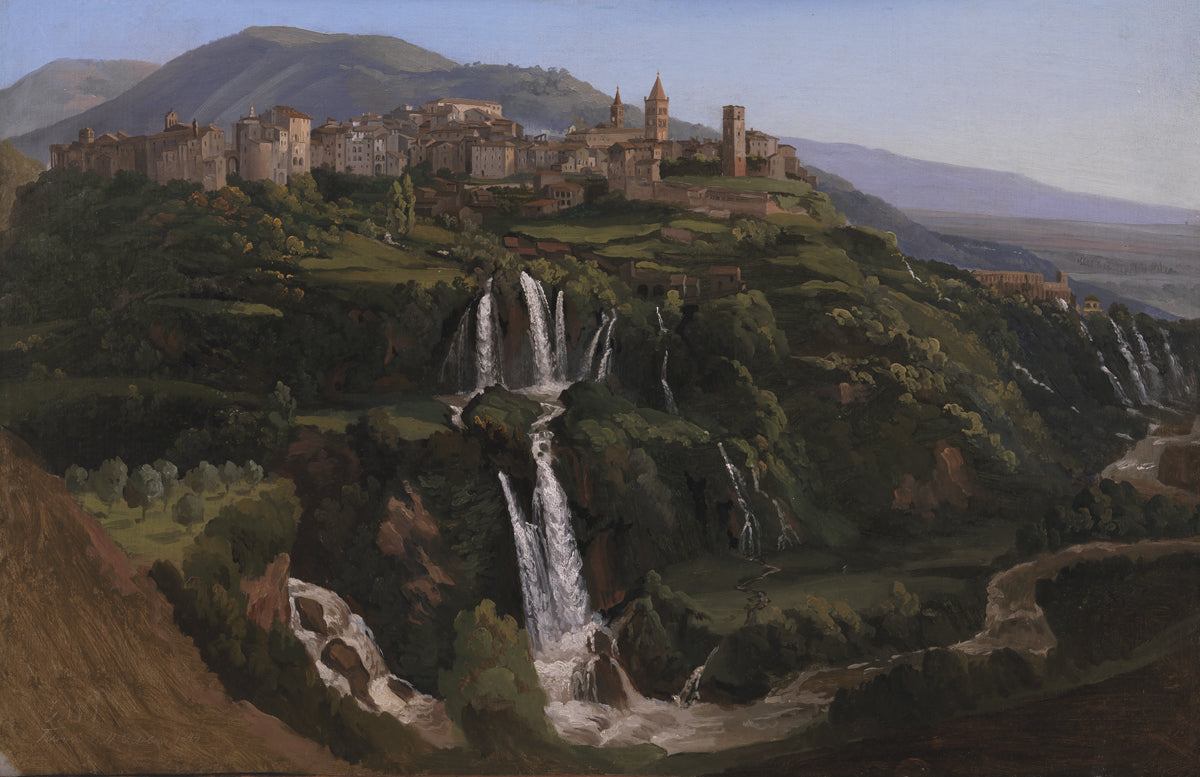 View of Tivoli in Italy, vintage artwork by Gustaf Wilhelm Palm, A3 (16x12") Poster Print
