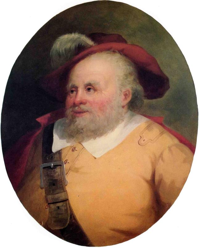 James Hackett as Falstaff, vintage artwork by George Henry Durrie, A3 (16x12") Poster Print