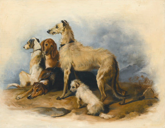 Highland Dogs, vintage artwork by Sir Edwin Landseer, A3 (16x12") Poster Print