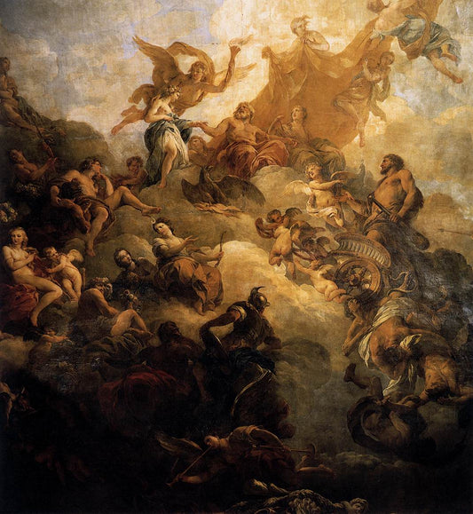 The Apotheosis of Hercules, vintage artwork by Franҫois Lemoyne, 12x8" (A4) Poster