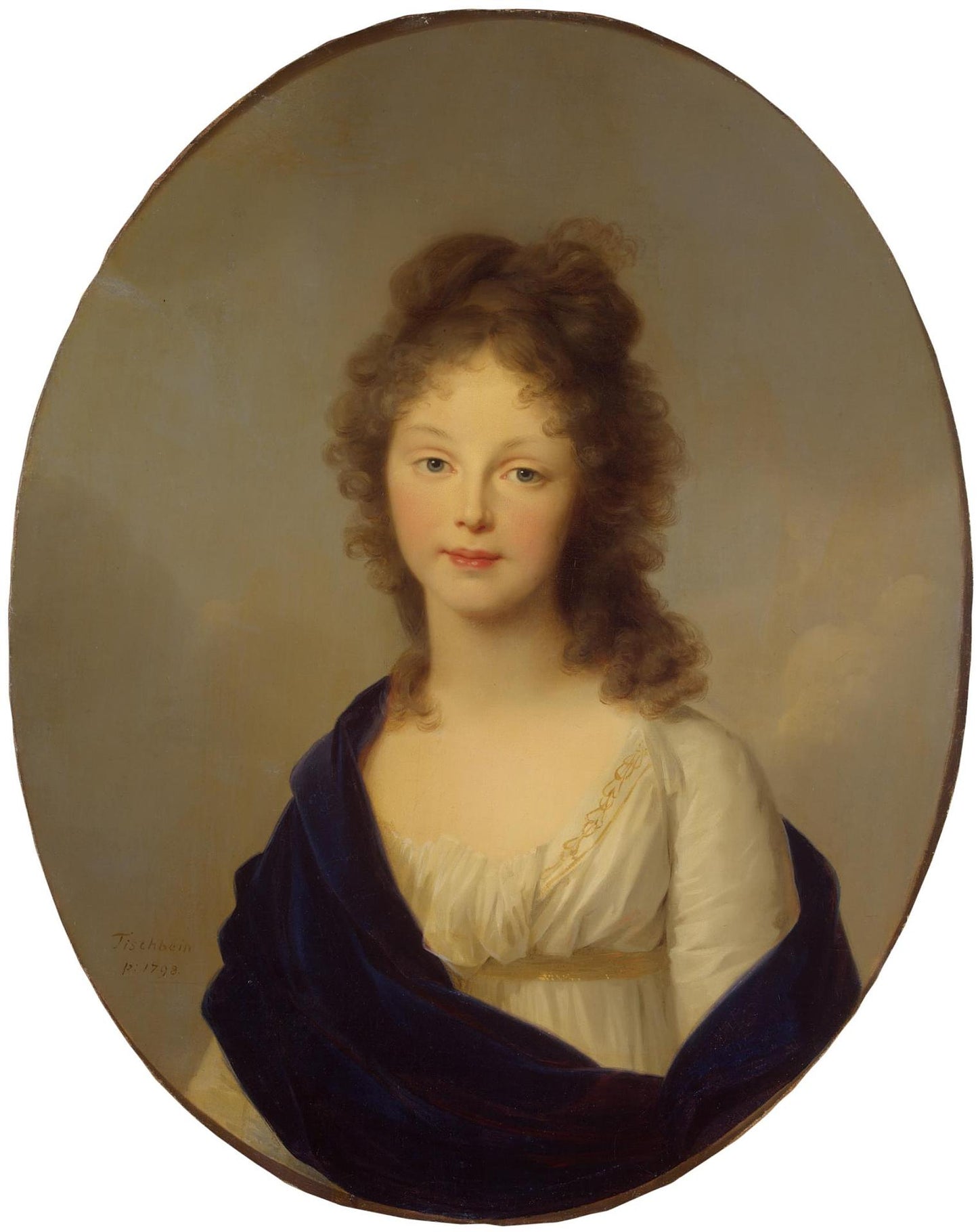 Portrait of Queen Louise of Prussia, vintage artwork by Johann Friedrich August Tischbein, 12x8" (A4) Poster