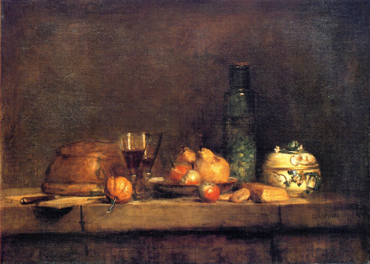 The Jar of Olives, vintage artwork by Jean-Baptiste-Simeon Chardin, 12x8" (A4) Poster