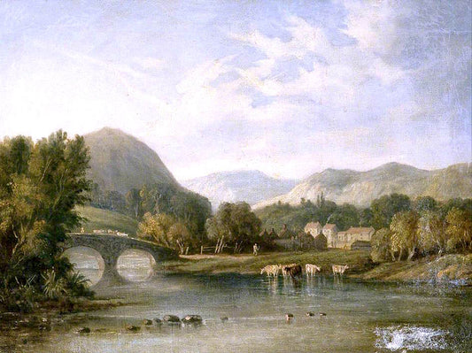 Skelwith Bridge, Ambleside, Cumbria, vintage artwork by Anthony Vandyke Copley Fielding, 12x8" (A4) Poster