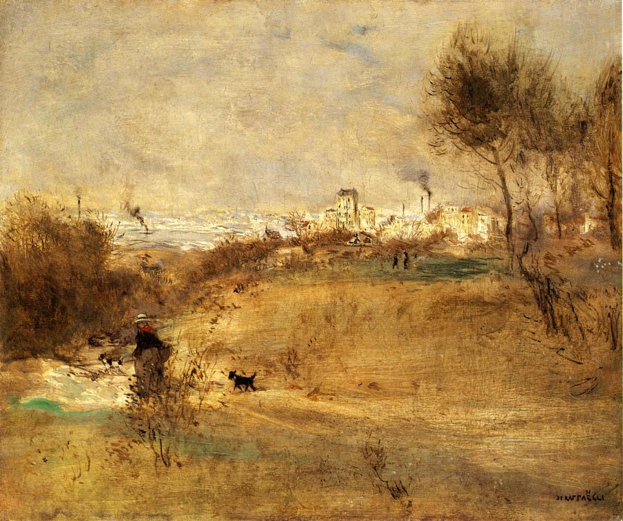 The Afternoon Walk, vintage artwork by Jean-François Raffaëlli, 12x8" (A4) Poster