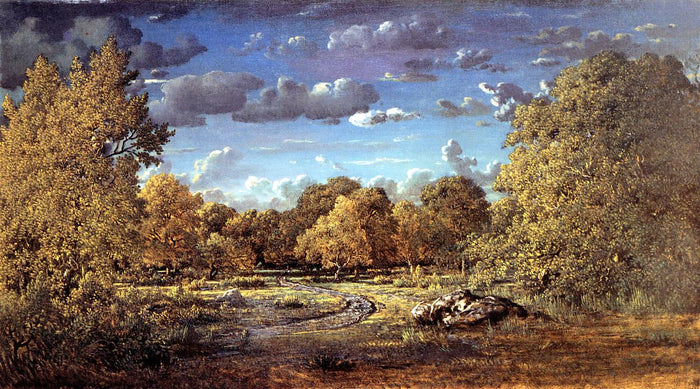 Glade of the Reine Blanche in the Fontainebleau Forest, vintage artwork by Theodore Rousseau, A3 (16x12