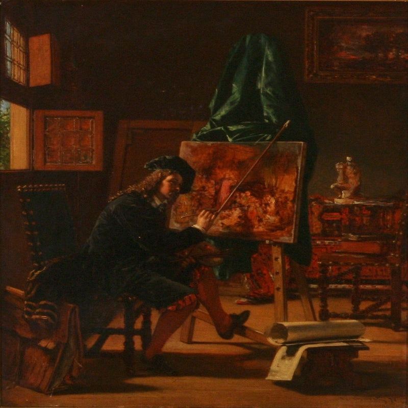 An Artist In His Studio, vintage artwork by Victor Joseph Chavet, A3 (16x12") Poster Print