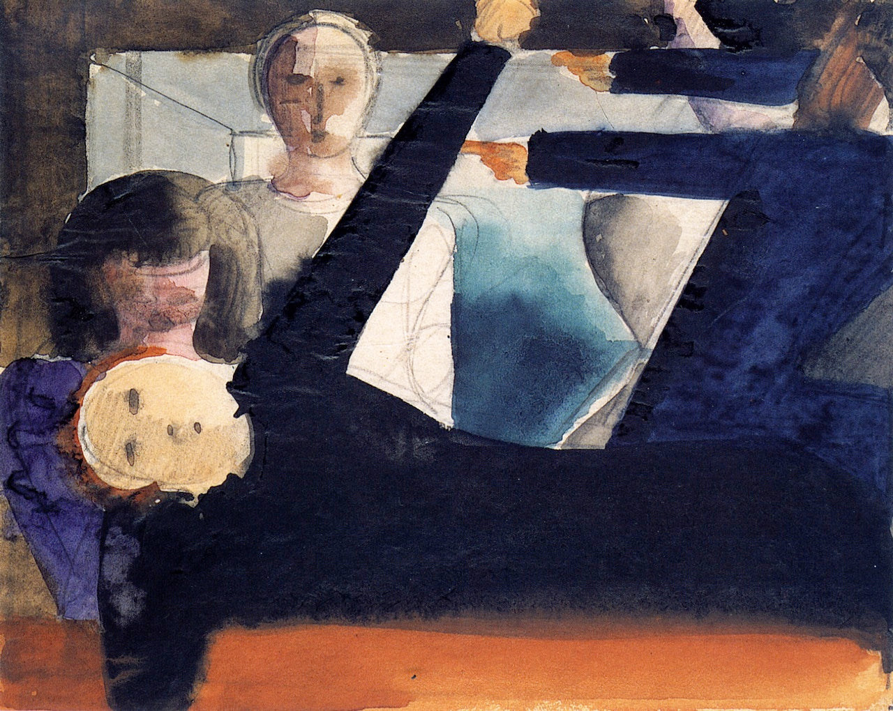 Anklageszene, vintage artwork by Oskar Schlemmer, 12x8" (A4) Poster