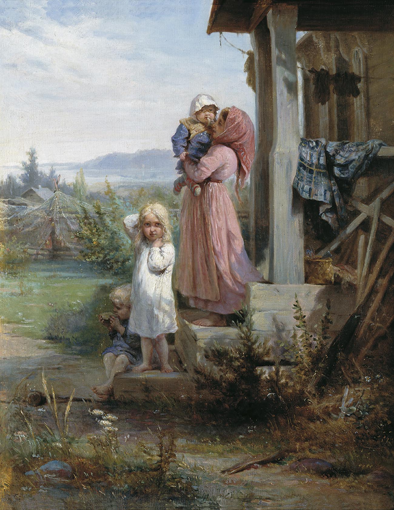Morning in the Country, vintage artwork by Nikolai Koshelev, 12x8" (A4) Poster