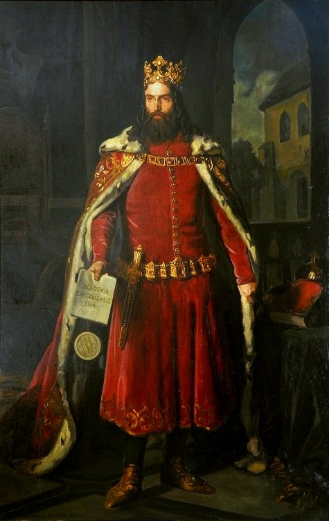 Portrait of Kazimierza Wielkiego, vintage artwork by Leopold Löffler, 12x8" (A4) Poster