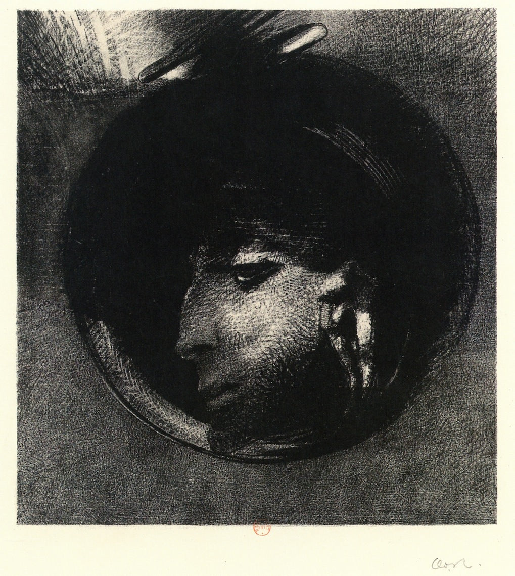 Auricular Cell, vintage artwork by Odilon Redon, 12x8" (A4) Poster