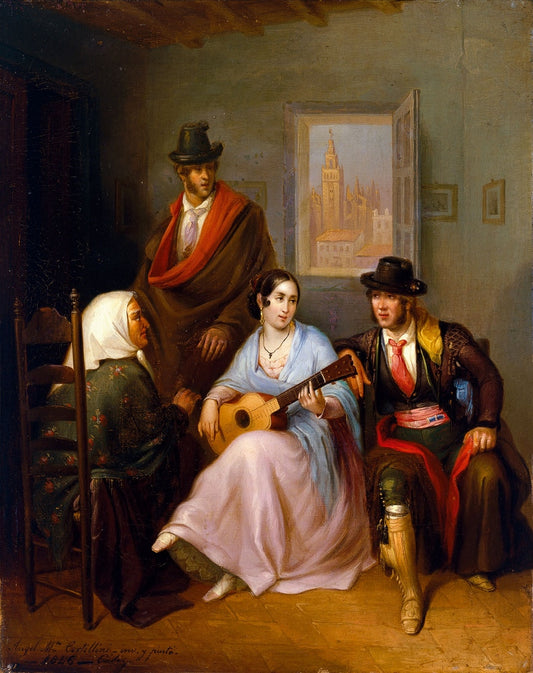 The Young Girl. Andalusian Folk Song, vintage artwork by Angel María Cortellini Hernández, A3 (16x12") Poster Print