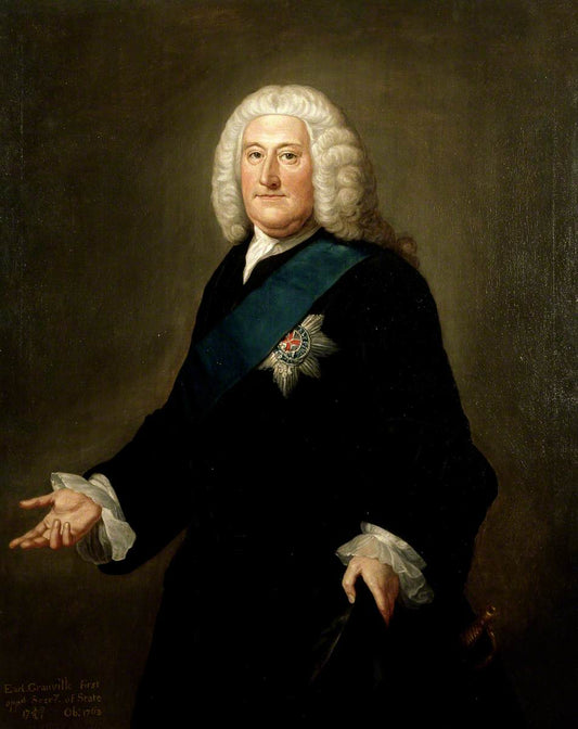 John Carteret, 2nd Earl Granville, vintage artwork by William Hoare, 12x8" (A4) Poster