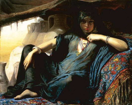 An Egyptian Pottery Seller near Gizeh, vintage artwork by Elisabeth Jerichau-Baumann, A3 (16x12") Poster Print
