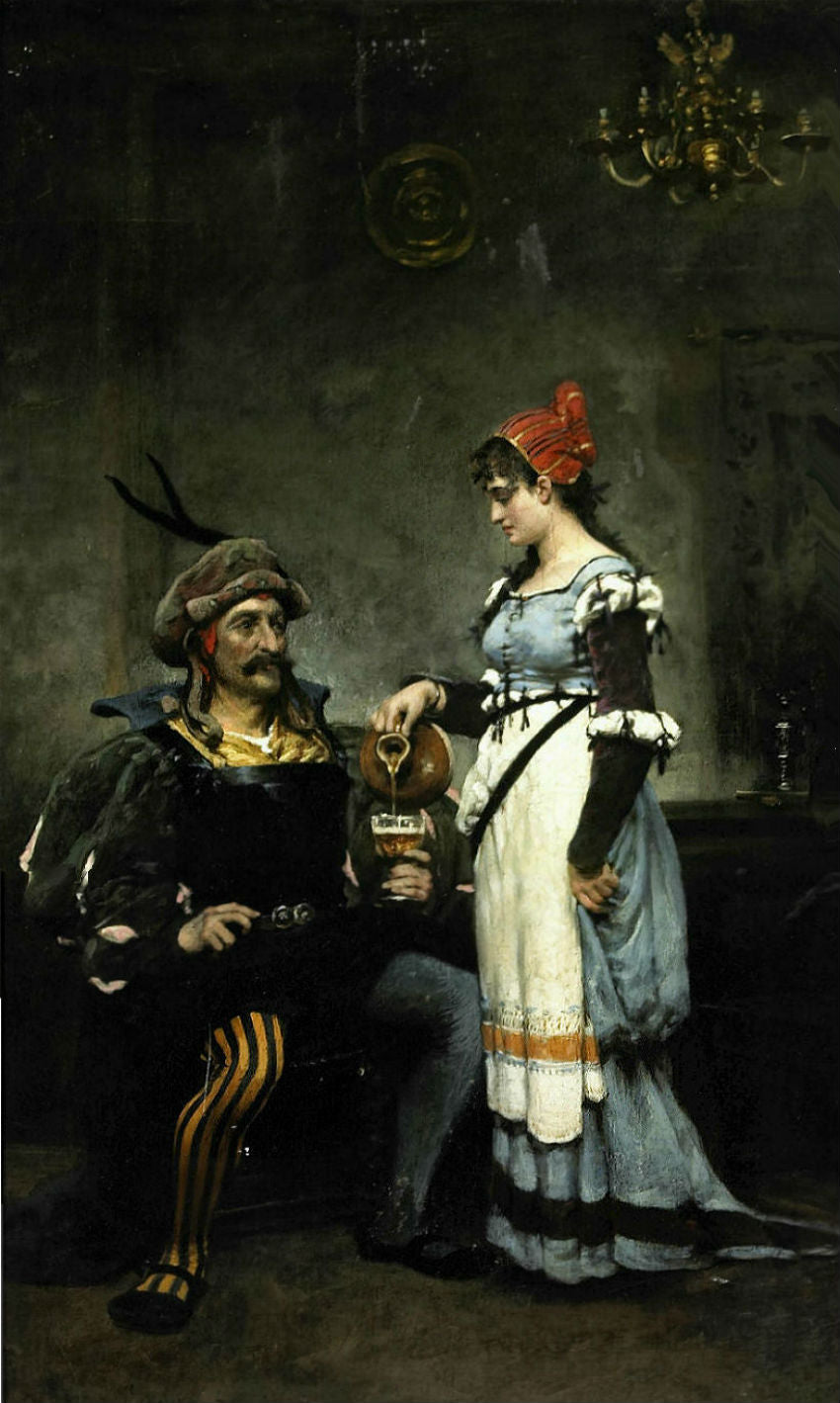 The jester's refreshment, vintage artwork by Jules-Arsène Garnier, 12x8" (A4) Poster