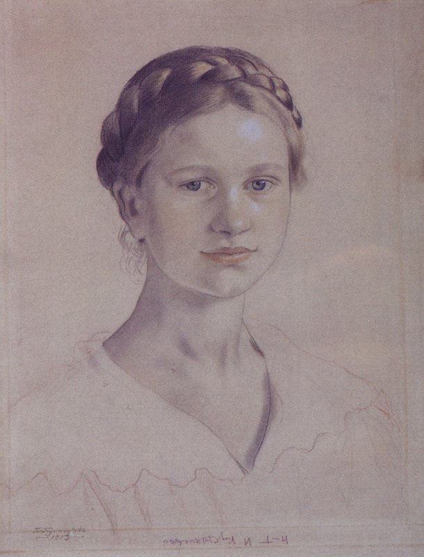 The Artist's Daughter, Irina by Boris Mikhailovich Kustodiev,16x12(A3) Poster