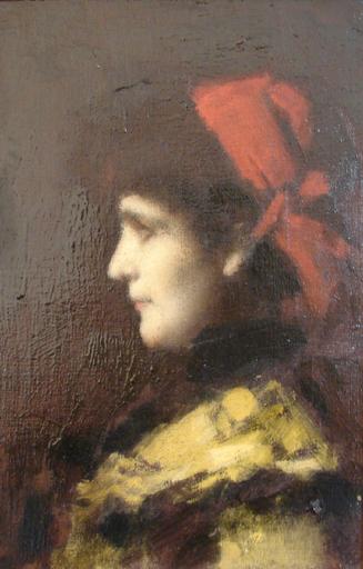 Eugenie-Marie Gadiffet-Caillard, vintage artwork by Jean-Jacques Henner, 12x8" (A4) Poster