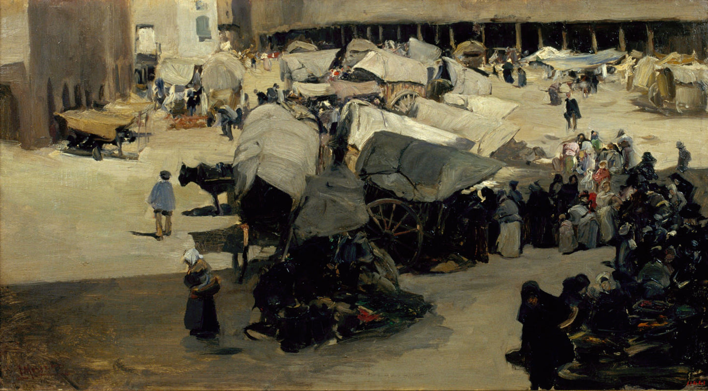 Market in Santa Coloma de Queralt by Jaime Morera y Galicia,A3(16x12")Poster