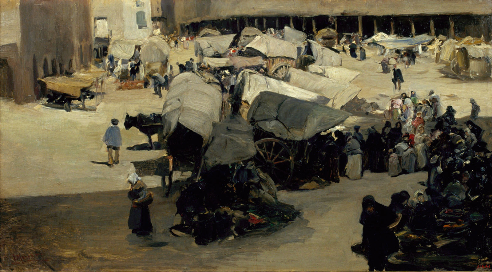 Market in Santa Coloma de Queralt by Jaime Morera y Galicia,A3(16x12")Poster
