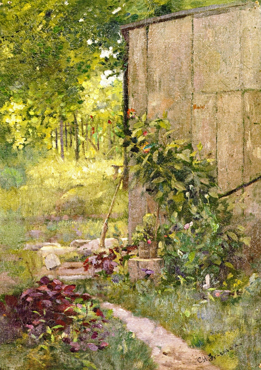 Backyard Shed, vintage artwork by Charles H. Freeman, 12x8" (A4) Poster