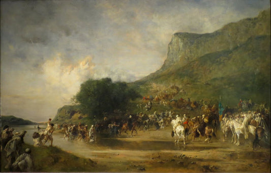 Arabs on The Way to the Pastures of the Tell, vintage artwork by Eugène Fromentin, A3 (16x12") Poster Print