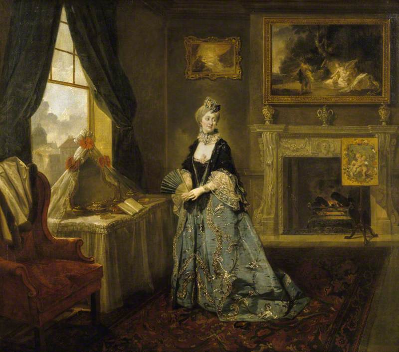 Frances Barton, Mrs Abington, as the Widow Bellmour in Arthur Murphy's 'The Way to Keep Him', vintage artwork by Attributed to Johann Zoffany, 12x8" (A4) Poster