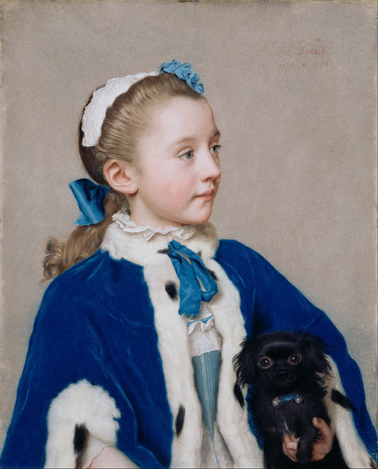 Maria Frederike van Reede-Athlone at Seven, vintage artwork by Jean-Étienne Liotard, 12x8" (A4) Poster