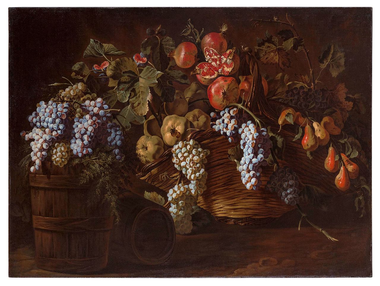  and Pears, with a Fig Branch and a Cask of by Carlo Manieri,16x12(A3) Poster