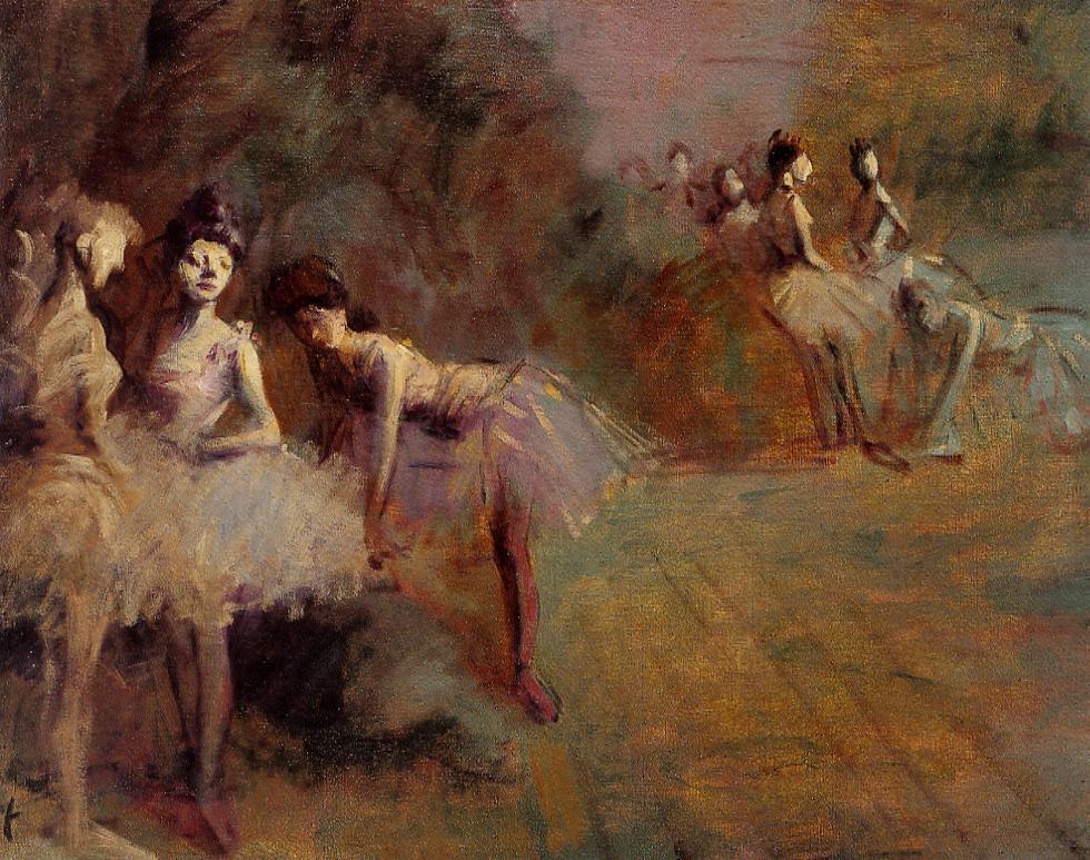 Dancers Resting, vintage artwork by Jean-Louis Forain, 12x8" (A4) Poster